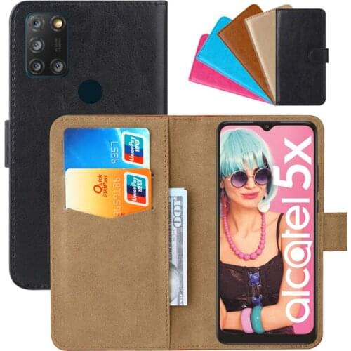 Luxury Wallet Case For Alcatel 5X PU Leather Retro Flip Cover Magnetic Fashion Cases Strap