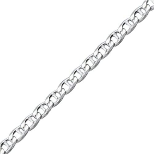 Silverlina Silver 60 Micron Mariner (Bull Bar) Chain Necklace