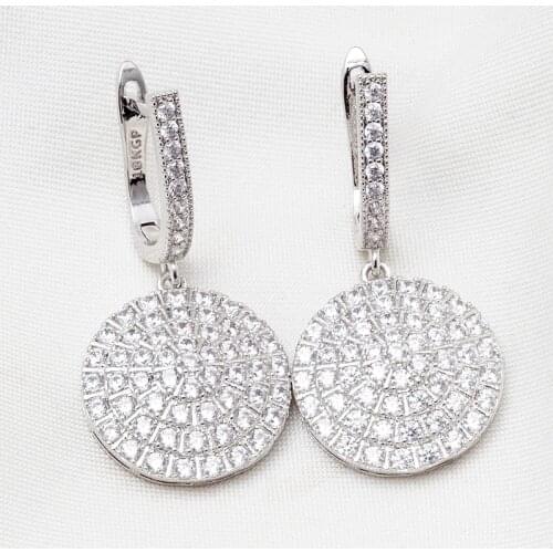 Luxury AAA CZ Hoop Earrings Vintage Wedding Earrings for Women Fashion Crystal Jewelry Earings boucle oreille femme