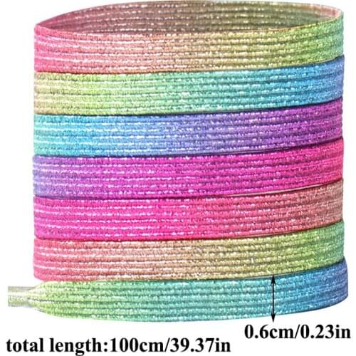 1 Pair Colorful Flats No Tie Shoelace Fashion Lazy Buckle Elastic Locking Shoelaces Quick Sneakers Locking Shoe Laces Accessory