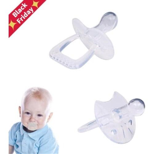 1PCS Silicone Gel Love Heart Shape Simple Clear Transparent Safe Baby Care Infant Toddler Pacifier Flat Round Nipple