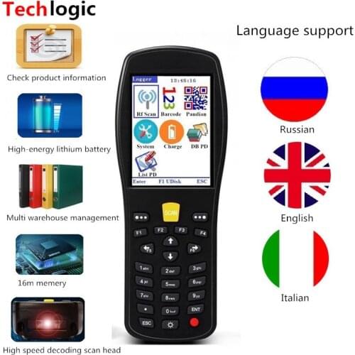 Techlogic X9 2D QR PDF417 Barcode Scanner 1D 2D Wireless Barcode Scanner Handheld Terminal PDA Wireless Bar Code Reader Bar Gun