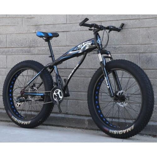 Mountain Snow Bicycle Shock Absorption Double Disc Brake Wide Wheel Hollow Ring High Carbon Steel 24-Inch 21-Speed Multicolor