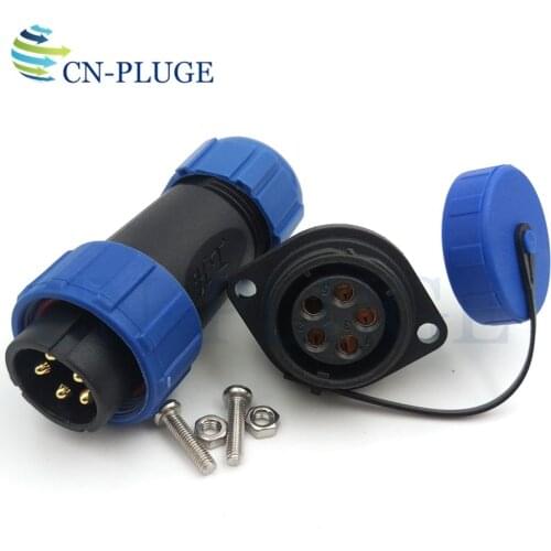 SP2110/P SP2113/S Waterproof 5 pin Automotive Wire Connector,Industrial Power Panel Mount Connector Male Plug Female Socket IP68