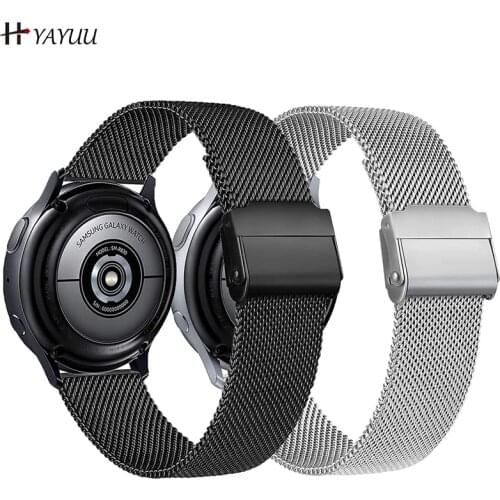 YAYUU Stainless Steel Mesh Loop Strap for Samsung Galaxy Watch 4 Classic 46mm 42mm / Galaxy Watch 4 40mm 44mm Bands Wristband