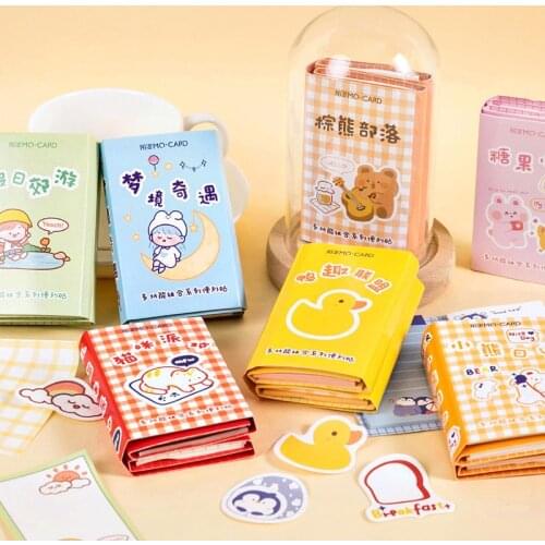YHSMTG 240 Pcs/set 8 Designs Cartoon Style Multifunctional Combination Series Memo Pads Self-adhesive Creative Decor Stickers
