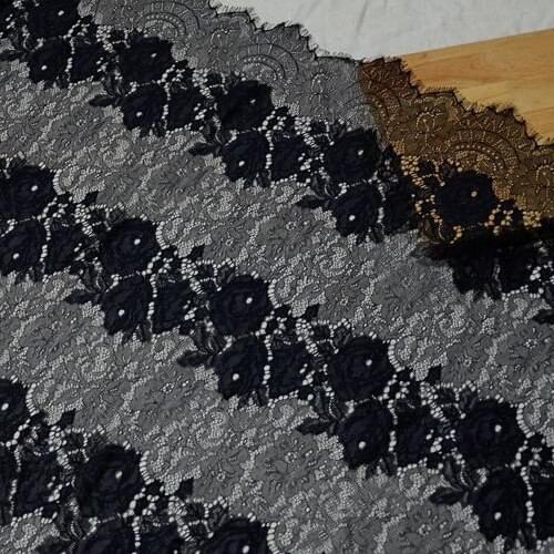 1.5 m wide Export large flower thin yarn eyelash lace fabric DIY wedding dress veil accessories