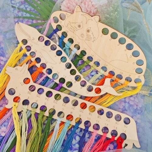 1PC Wood Embroidery Floss Organizer Cross Stitch Thread Holder Storage Tool Cross Stitch Thread Finishing Tool Sewing Accessorie