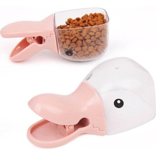 1Pcs Hot New Multifunction Adorable Duck Head Shape Dog Cats Food Spoon Plastic Sealing Clips for Pet
