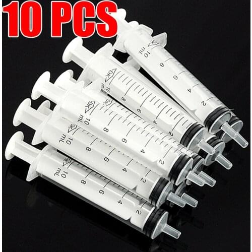 10Pcs 10 mL Plastic Syringe Hydroponics Analyze Disposable Measuring Nutrients Syringe For Cat Feeding Accessories Measure