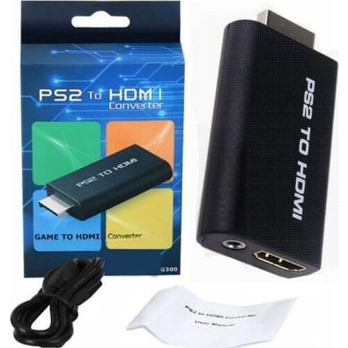 100Pcs For Sony Playstation 2 PS2 to HDMI Audio Video HD Converter Adapter with 3.5mm Audio Output For PS2 Display Modes