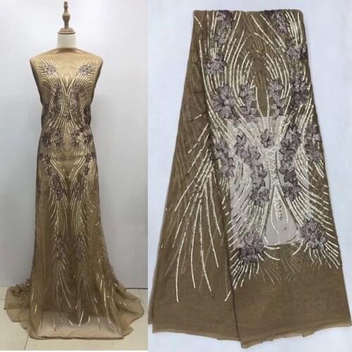 12colors High quality African sequins French net lace fashion embroidered tulle lace fabric for party dress 5yards/pc FJL009