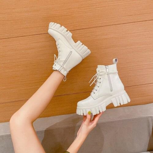 2021 New Fashion Winter Women Boots Warmth Platform Ankle Boots Ankle Women Casual Booties Round Toe Womens Shoes Botas Mujer