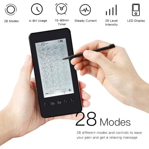 28Modes Low Frequency EMS Electrical Muscle Stimulator Digital Physiotherapy Tens Machines Equipment Massage Vibration Body Pads