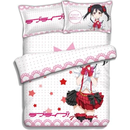 Japanese Anime Lovelive Nico Yazawa Bed sheets Bedding Sheet Bedding Sets Bedcover Quilt Cover Pillow Case 4PCS