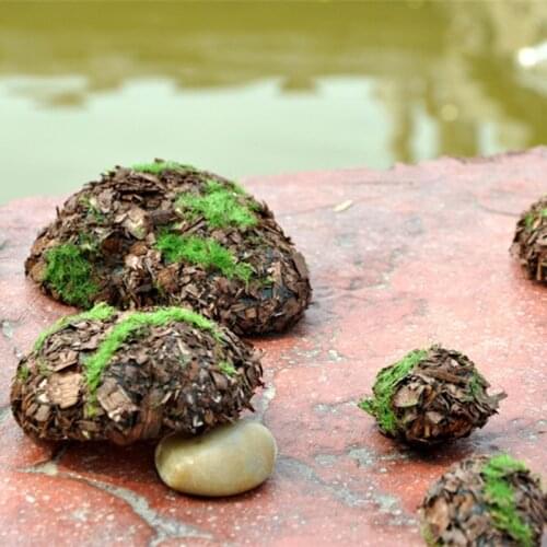 6 pcs a pack Wood Chip Green Foam Moss Stone Fake Rock Artificial Flower Pots Christmas Wedding Home Garden Decoration
