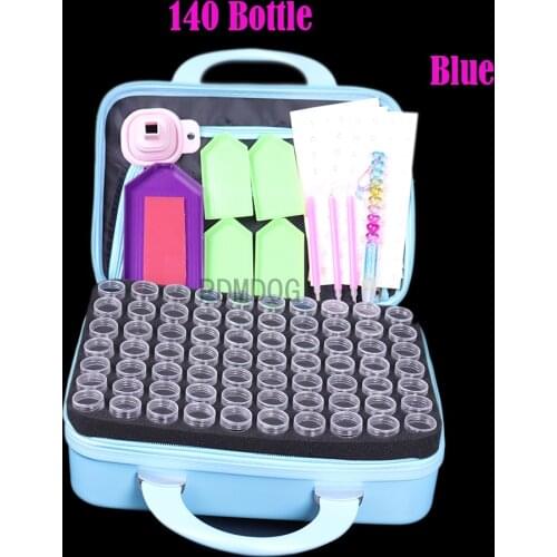 5D Hobby Diamond Inlaid Embroidery Accessories 140 Bottle of Diamond Painting Storage Box Cross Stitch Box Inlaid Beads