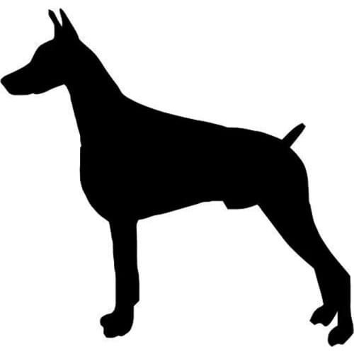 Car Stickers Doberman Dog Personality High-quality PVC Car Decoration Accessories Stickers Waterproof Black/white,10cm*10cm