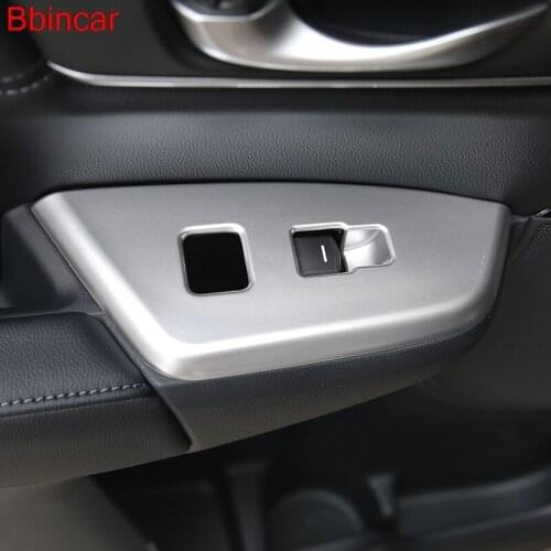 Bbincar Interior Window Glass Panel Armrest Lift Switch Button Trim Frame Molding Trim 4pcs For HONDA CRV CR-V 2017 2018