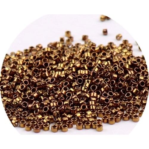 11/0 Miyuki Delica Beads 18K Gold Plated Japan Glass Spacer Beads 1.3x1.6mm Uniform Beaded Jewelry Making For Garments Accessory