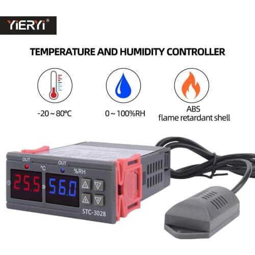 Digital Thermostat Temperature Humidity Control STC-3028 Thermometer Hygrometer Controller AC 110V 220V DC 12V 24V 10A