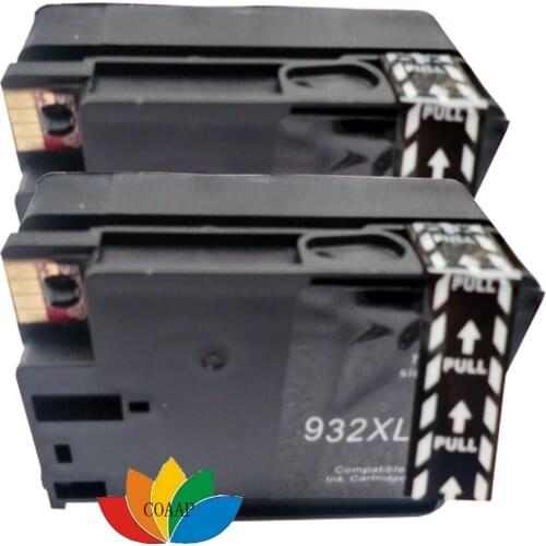 2pcs Compatible Ink Cartridge for HP932 HP 932 XL for HP Officejet Pro 6100 6600 6700 7110 7610 7612 Printer show ink level