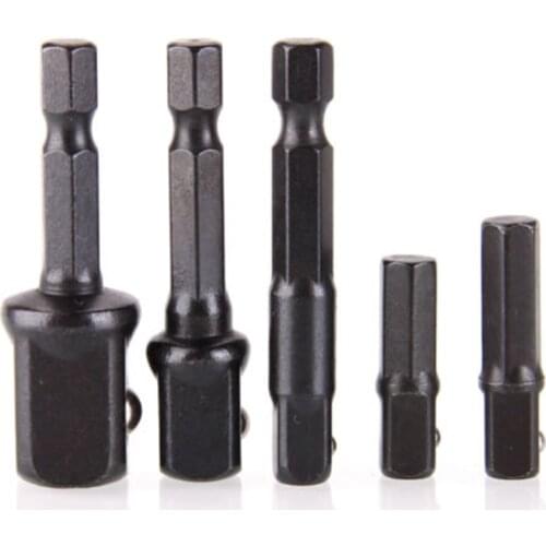 5X Socket Bit Adapter Drill Nut Driver FR 1/4" 3/8" 1/2" Power Extension Bar Set