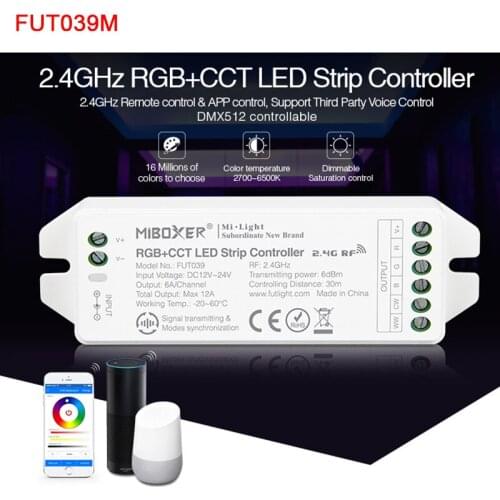Miboxer Upgrade 2.4G LED Strip Light Controller DC12V 24V Max 12A Single Color/Double white/RGB/RGBW/RGB+CCT Lamp Tape Dimmer