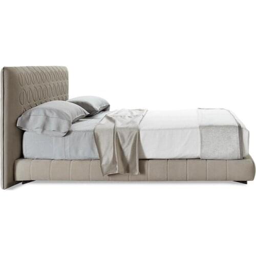 Leather bed double bed 1.8 luxury leather bed Nordic modern minimalist 1.5 m master bedroom wedding bed furniture