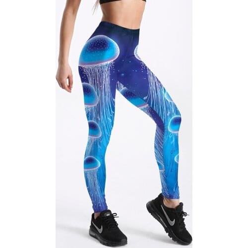 New Arrival Hot Sale Women Leggings Jellyfish 3D Fantasy Printed Push Up Leggings Fitness Workout Pants Drop Shipping