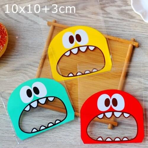 Small Accessories Cellophane Favor Mini Bags, Self Seal Party Gift Packaging, "Cute Monster Print" Each color 300pcs/Lot