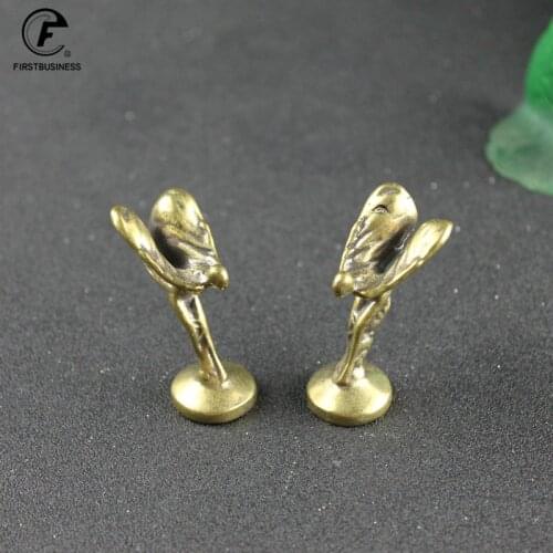 Handmade Copper Trophy Figurines Ornaments Antique Bronze Little Golden Man Statue Office Computer Desktop Decoration Home Decor