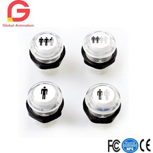 4 PCS/5V LED Illuminated Arcade Start Player Buttons Kit 1P/2P/3P/4P Start Player Button Kit For MAME / JAMMA / Fighting Games
