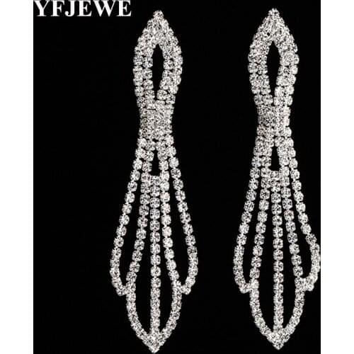 YFJEWE New Earrings Long women pendant earrings long hanging earrings with stones crystal jewelry gifts pendientes mujer E396