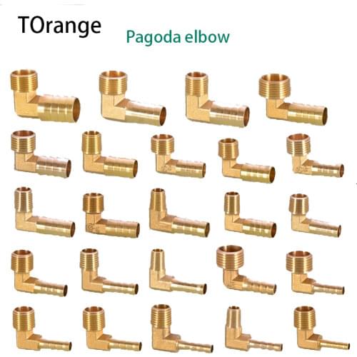 Pagoda elbow outer teeth 90 degrees right angle Pagoda head soft leather tube Green head 1/8IN 1/4IN 3/8IN 3/4IN copper fittings