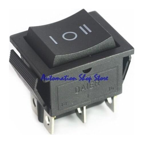 AC 250V 15A 125V 20A Black Snap DPDT On-Off-On 3Position 6 Pins Latching Rocker Switch 5Pcs