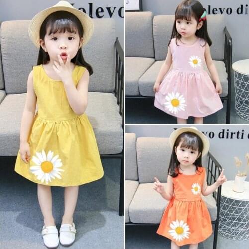 Flower Girl Dresses Baby Clothes Summer 2021 Outfit Childrens New Pure Korean Vest Princess Tollder Kids 0-6Y