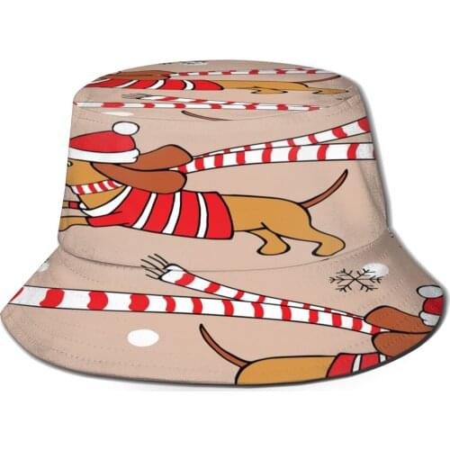 Fishermans Hat Unisex Fashion Bob Cap Hipster Dachshund Puppy Pug Dog Hip Hop Gorros Panama Windproof outdoor Bucket Hat