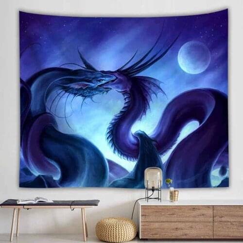 Mysterious Dragon Tapestry Wall Hanging Forest Wall Carpet Hippie Hippy Wall Tapestry Wall Cloth Tapestries Psychedelic Tapestry