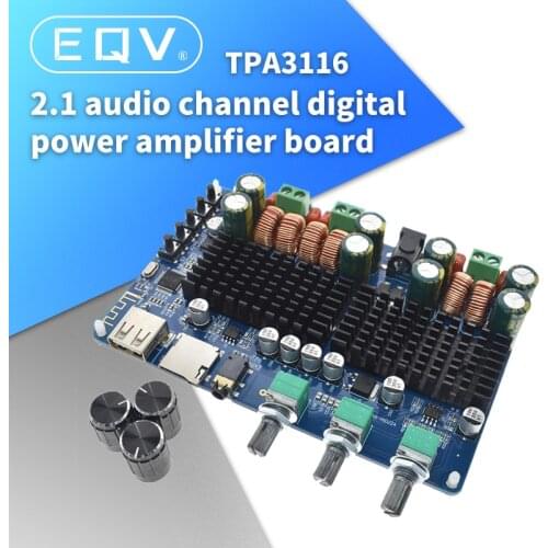 TPA3116 50w+50w Bluetooth USB TF decoding 2.1 channel digital power amplifier board 2.1 digital power amplifier board