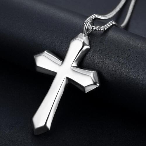 Hip Hop Religious Jesus Mens Crisscross 316 Stainless Steel Mens Big Heavy Spiritual Wholesale Lots Bulk Pendants Necklaces