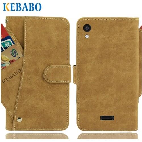 Vintage Leather Wallet BQ BQ-4077 Shark Mini Case 4" Flip Luxury 3 Front Card Slots Cover Magnet Stand Phone Protective Bags