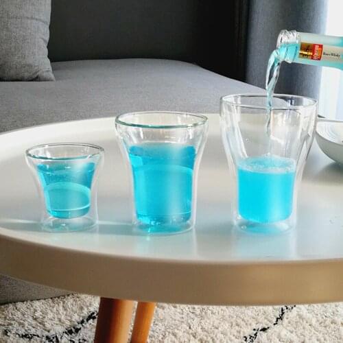 High borosilicate glass anti-scalding and heat-resistant double-layer coffee cup creative water cup custom logo