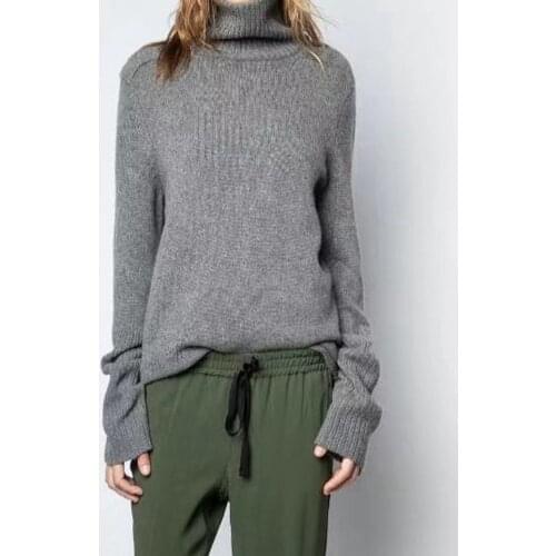2020 Autumn and Winter New High-neck Solid Color Long-sleeved Bottoming Warm Womens Pure Cashmere Knitted Sweater