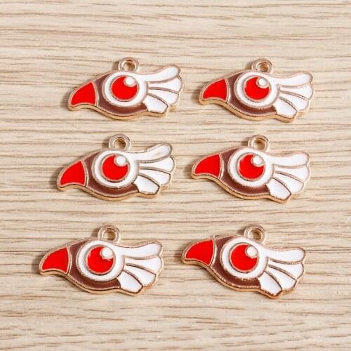 10pcs 20*11mm Cartoon Alloy Enamel Bird Charms Fit Pendants Necklaces Drop Earrings Keychain DIY Jewelry Making Accessories