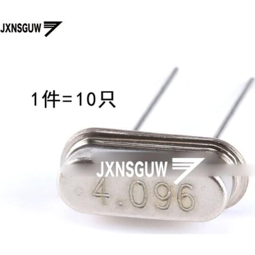 10PCS crystal 4.096MHz 20ppm 20PF 2 foot 49S type passive crystal oscillator 4.096M