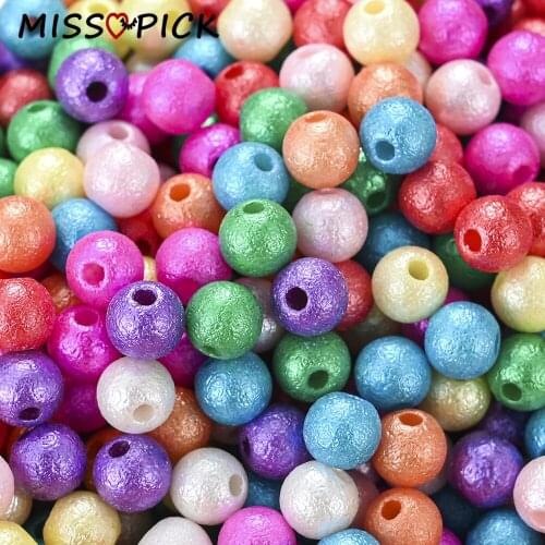 100pcs 6-14mm Acrylic Beads Colorful Round Loose Spacer Beads for Jewelry Making Handmade DIY Bracelet Accessories Wholesale