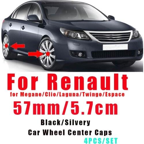 4pcs/set 57mm/5.7cm Car Emblem Wheel Center Caps for Renault Megane/Clio/Laguna/Twingo/Espace Car Styling Auto Emblem Covers