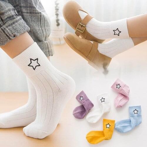 5Pairs/lot Toddler Baby Boy Socks Autumn Winter Cartoon Stars Baby Socks for Girls Cotton Newborn Infant Baby Girl Sport Socks