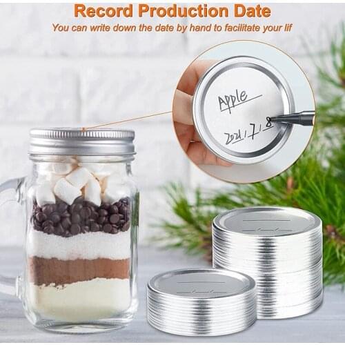 Hot 80Pcs Wide Mouth Canning Lids Mason Jar Canning Lids For Ball Split-Type Lids Leak Proof 86Mm Mason Jar Lids For Canning